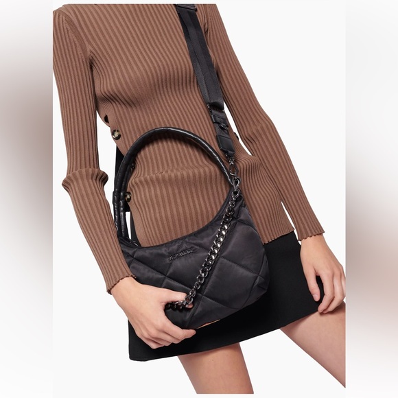 MZ Wallace Small Quilted Bowery Shoulder Bag-Black, EUC - Picture 12 of 12